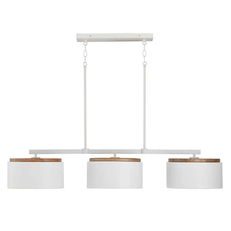 Lustre tambour à 3 lumières pour îlot de cuisine Donal