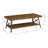 Laguna Solid Pine Coffee Table with Open Storage Shelf and Dark Metal X-Frame-146541657
