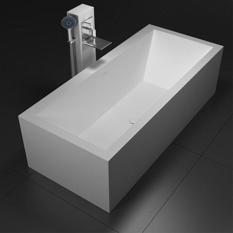Matte White 70.9'' Stone Resin Freestanding Bathtub