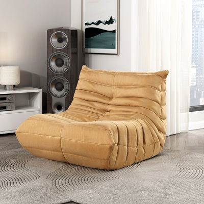 Fauteuil d'appoint luxueux en microfibre touffetée pour un salon confortable et élégant