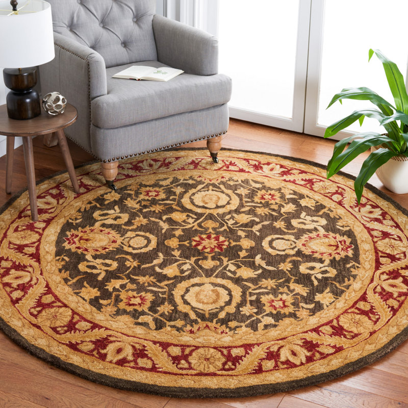 Tapis oriental en laine touffeté à la main Tingley, Rond 8 pi