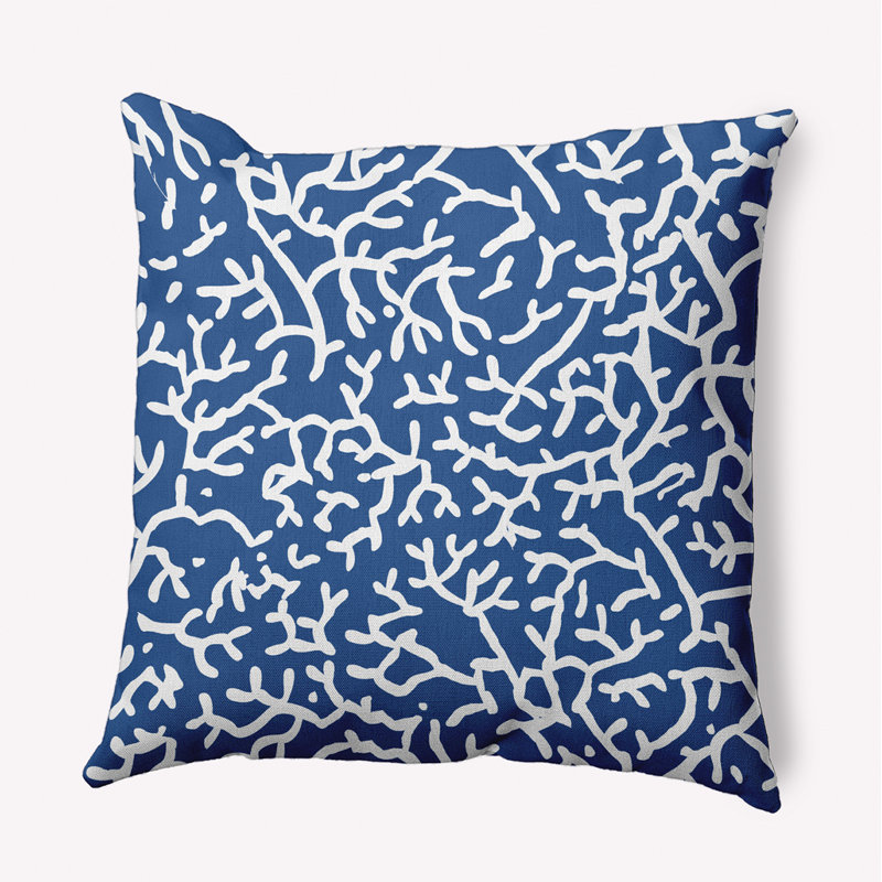  Housse de coussin décoratif en polyester / mélange de polyester par E by Design, Bleu, 16 po x 16 po