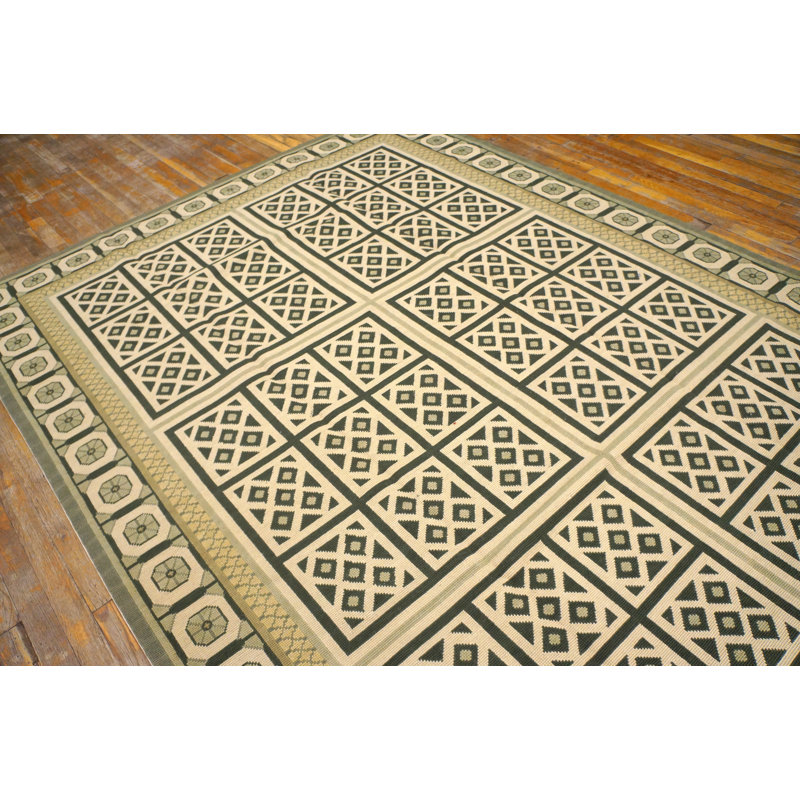 Flatweave Wool Geometric Area Rug