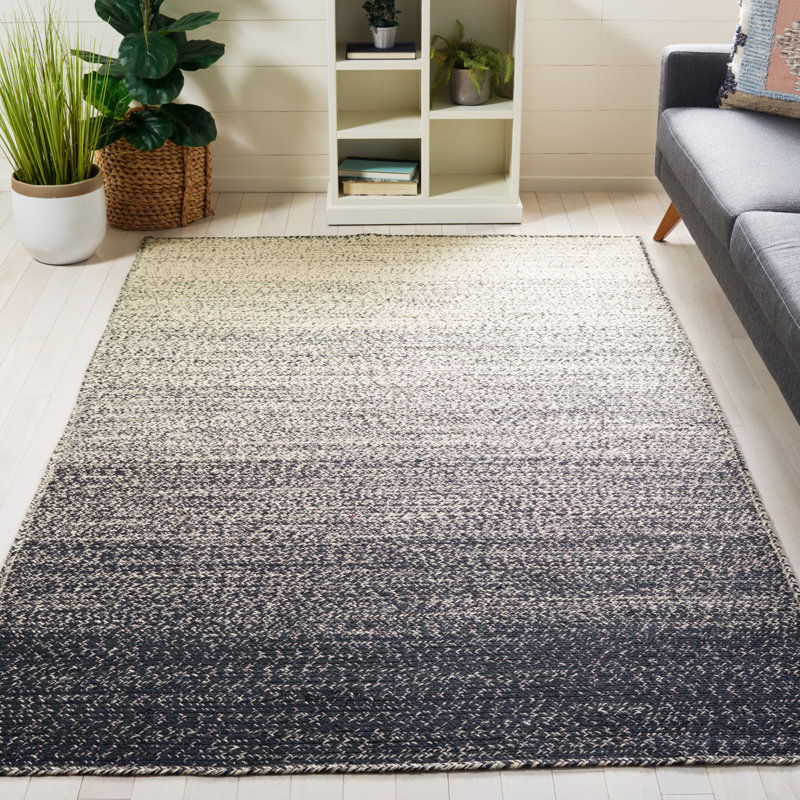 Tapis beige / noir en jute fabriqué à la main Romet Ombre, Rectangle 4 pi x 6 pi