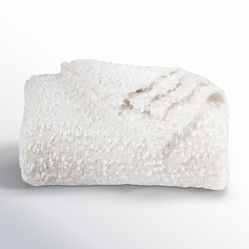 White Knitted Pebble Creek Super Soft Throw Blanket