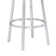Deherrera Modern Swivel Counter or Bar Stool with Open Low Back and Footrest in Metal and Faux Leather
