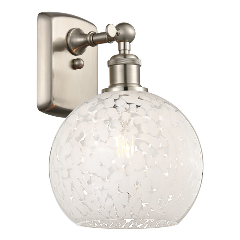 Berganzo Steel Armed Sconce, 11" H x 8" W x 8.13" D, Satin Nickel