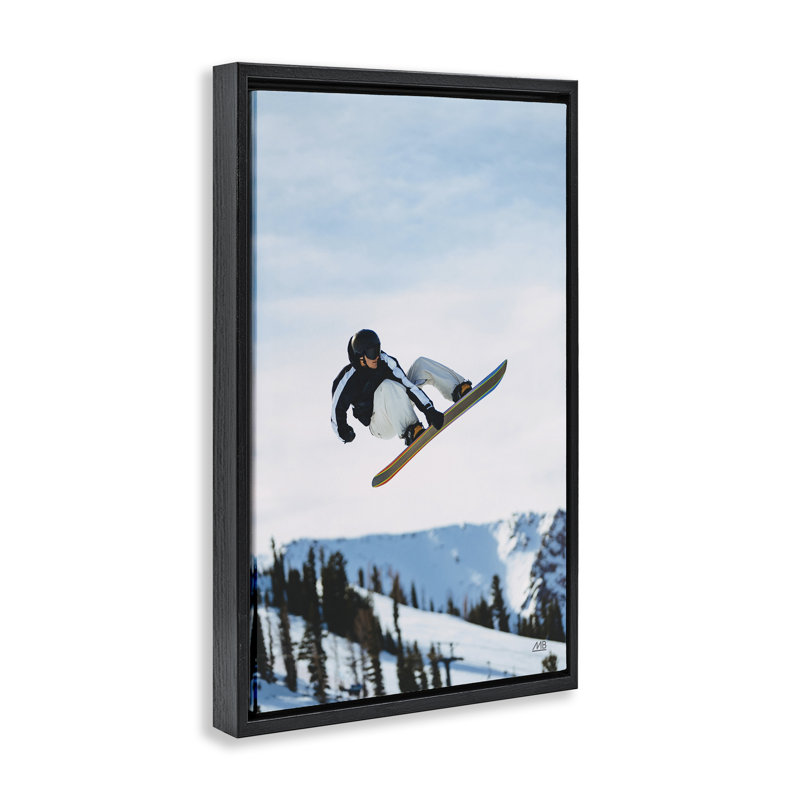  «Snowboarder Air Tricks Floater» par Max Blakesberg Studios, Noir, noir, noir, noir, H 25 po x l 17 po