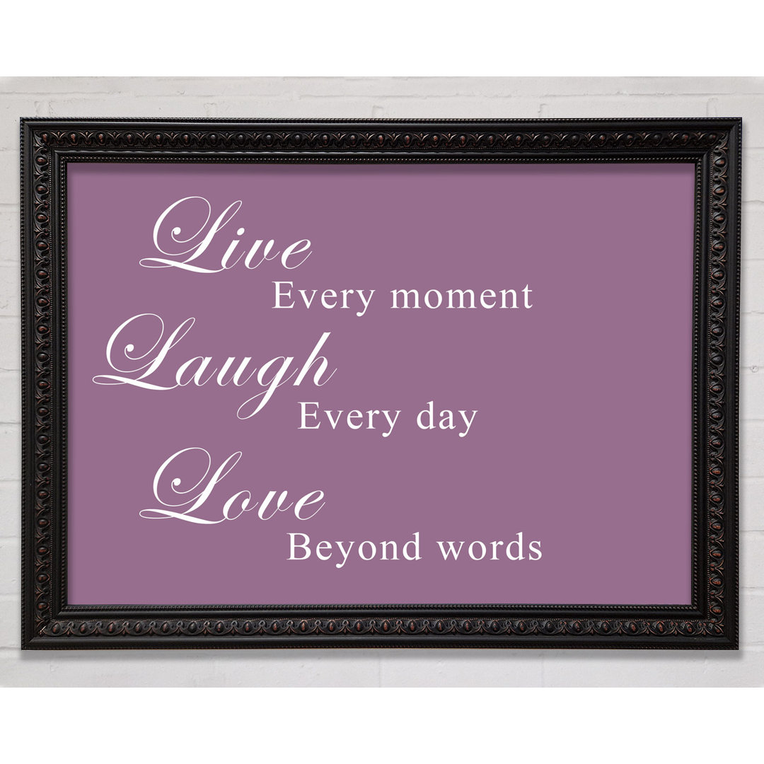 Love Quote Live Laugh Love Grey - Einzelne Bilderrahmen Kunstdrucke