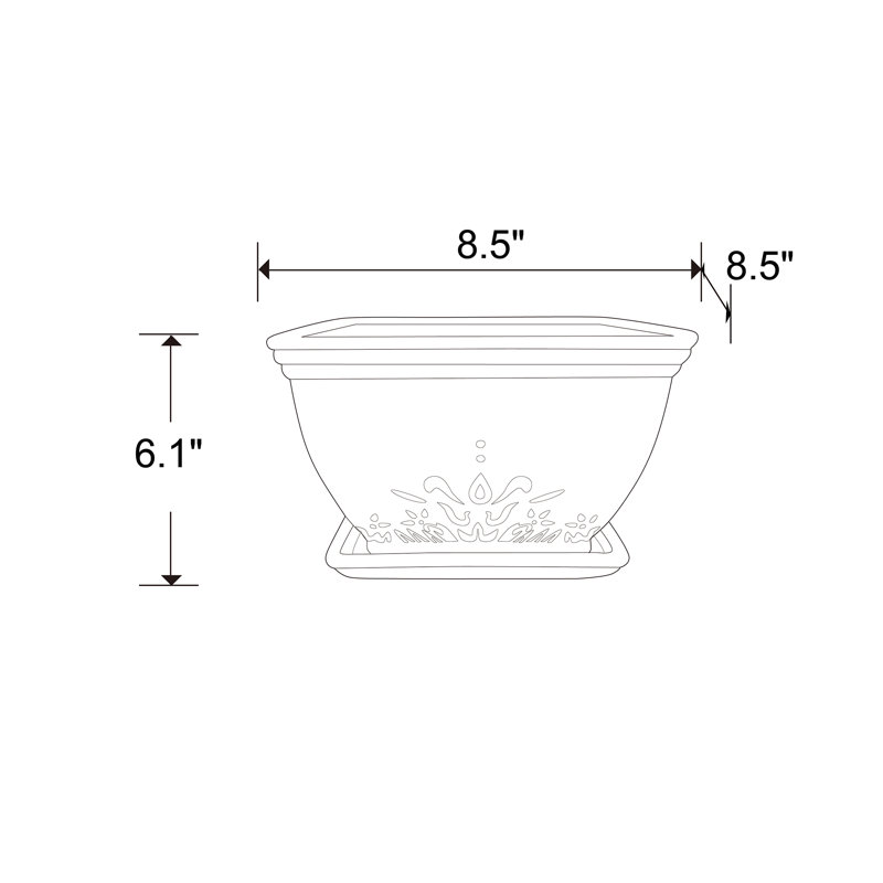 Pot à fleurs en céramique avec soucoupe Brentwood