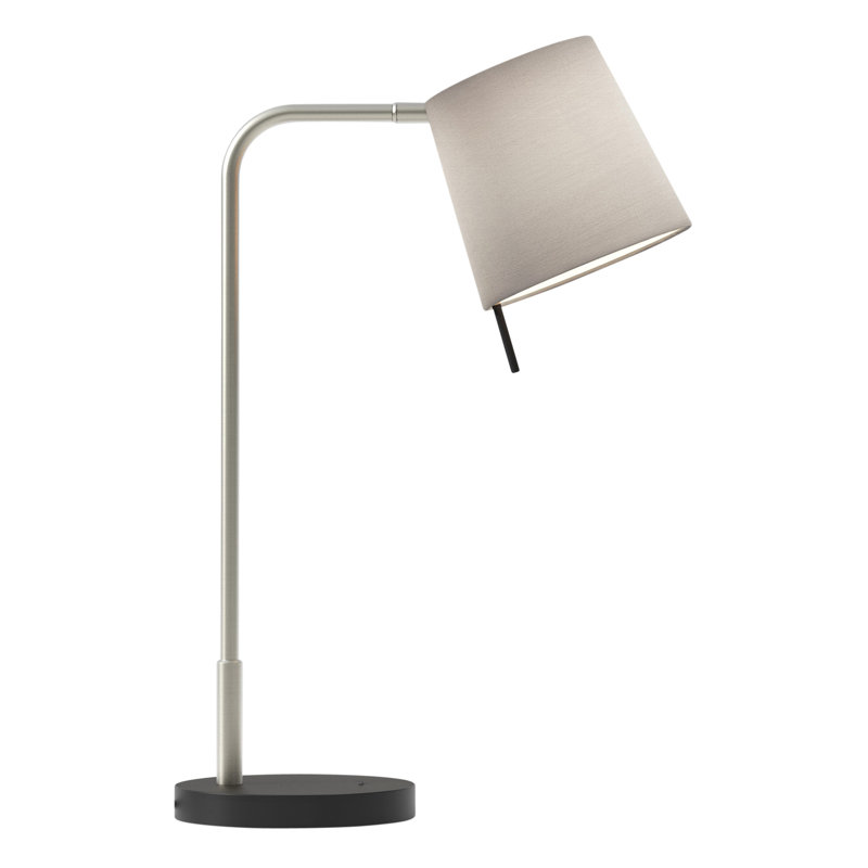 Mitsu Standard Lamp, Matt Nickel, Putty, Polycotton