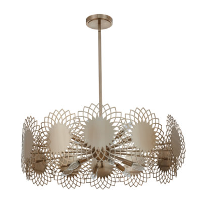 Lustre Helia 12 LT or champagne brossé Kalco