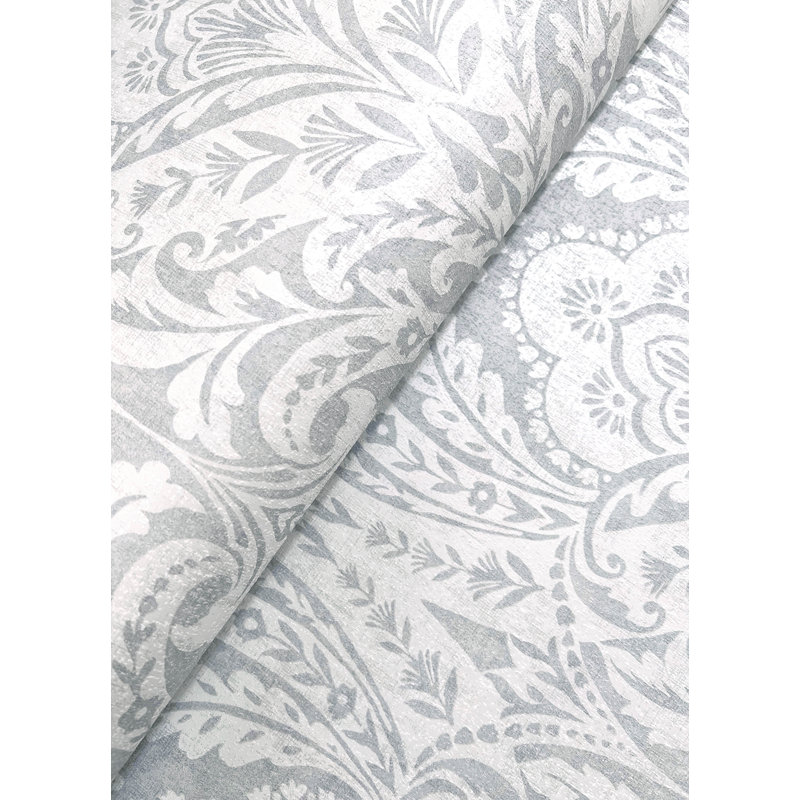 Berkshire Butter Damask Wallpaper, Gray