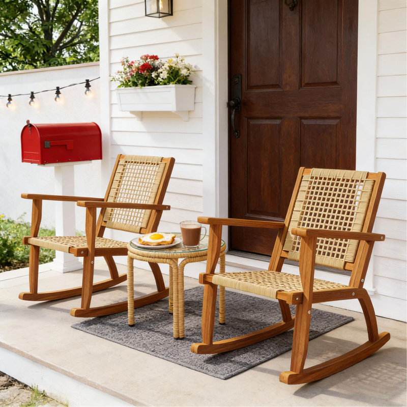 Ensemble de 2 chaises berçantes d'extérieur