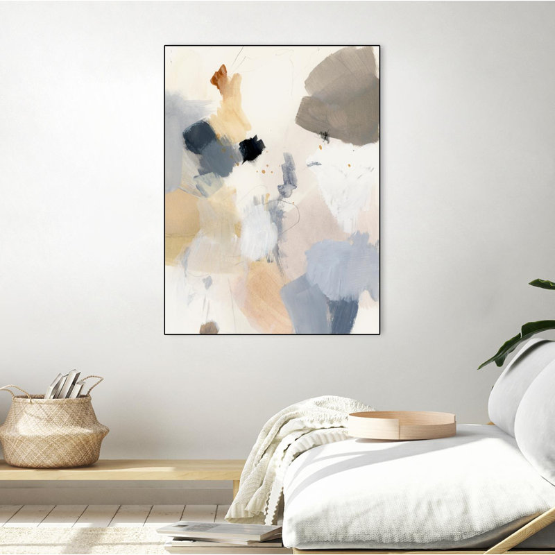 «Neutral Scrawl II» par Victoria Barnes, reproduction sur toile flottante, H 24 po x l 18 po