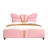 Full Size Upholstered PU Leather Bed Frame, With Butterfly Shaped Headboard And Footboard, Platform Bed Frame With Gold Metal Decorations, No Box Spring Needed, Light Pink-1406627858-1406627857