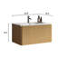 Meuble-lavabo de 30 po - Aspect chêne rayé naturel avec lavabo en céramique blanc et bords arrondis flottants