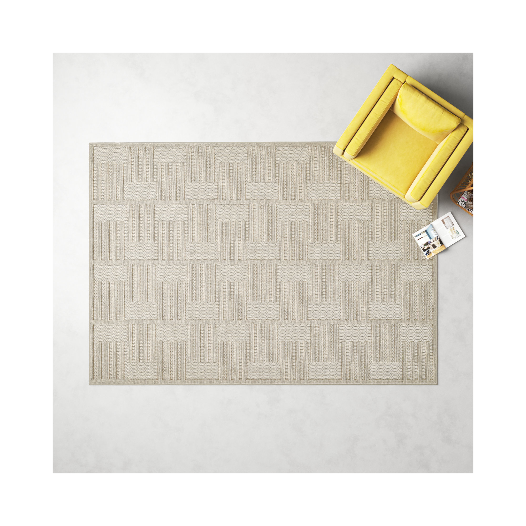 Trilby Beige Indoor/Outdoor Rug, Rectangle 7'10" x 10'10"