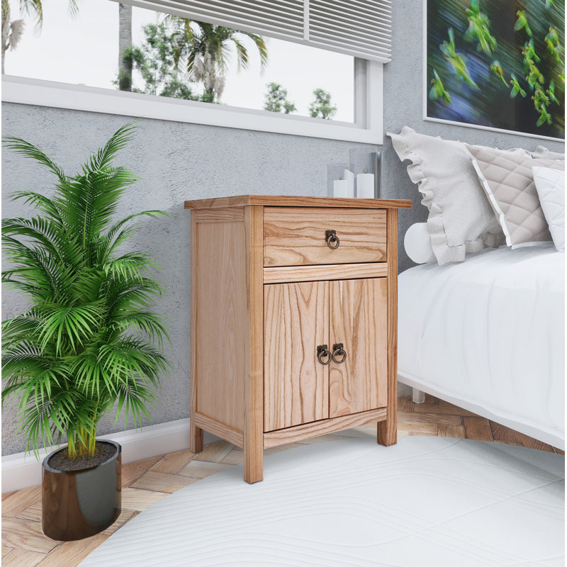 Aderes 40cm W Solid Wood Bedside Table