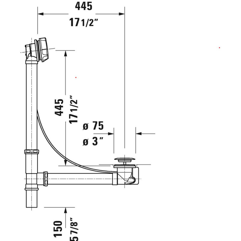 Pop-Up Tub Drain with Overflow