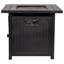 Table de foyer d'extérieur au propane en acier avec couvercle Marilyn H 24,75 po x l 28,5 po