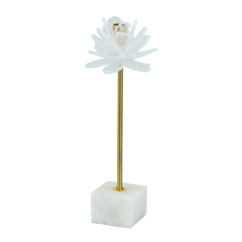 Stone Tabletop Candlestick, 14" H x 5" W x 5" D