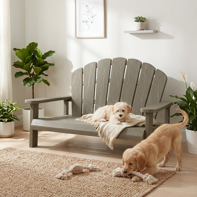 Lit pour chien en résine, refuge sécuritaire pour animaux à 3 côtés, lit surélevé imperméable et facile à nettoyer pour les petits, moyens et grands chiens