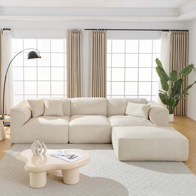 Canapé 122,1 "avec 3 coussins et repose-pieds