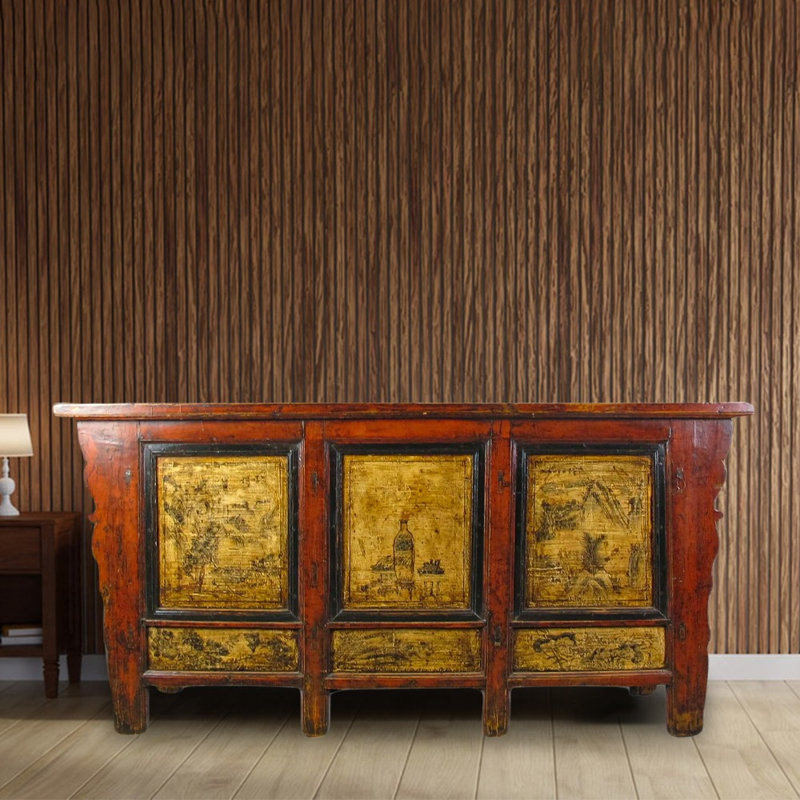 Asian Classic 75.5'' W Solid Wood Sideboard