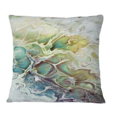 Yellow And Green Abstract Strokes III - Modern Printed Throw Pillow