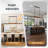 10 Lights Rustic Wood Linear Pendant Light, Adjustable Farmhouse Chandelier With Seeded Glass Shades For Kitchen Island And Dining Room-820085475