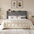 Modern Tufted Velvet Upholstered Bed With Charging Station & Storage Shelf ,No Box Spring Needed-52729270-52729265