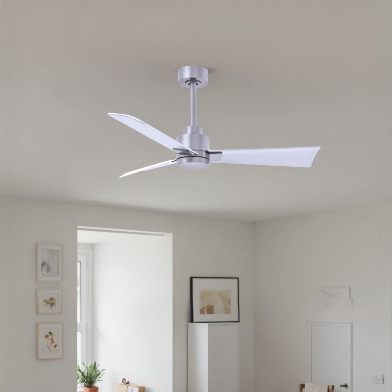 Alessandra 42'' Ceiling Fan, Matte White, Brushed Nickel