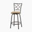 Tabouret de bar et de comptoir pivotant convertible moderne et contemporain en microfibre de 53 cm (21 po) avec pivotement à 360 degrés, hauteur réglable et cadre en fer (ensemble de 3)