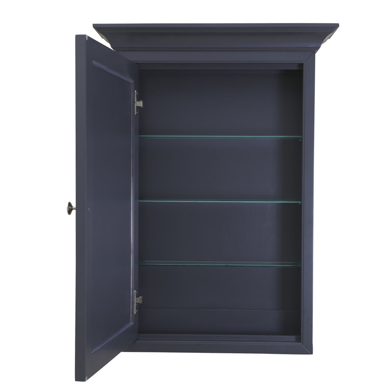 Armoire à pharmacie à fixation en surface avec 4 tablettes réglables Bernardsville, Gris anthracite
