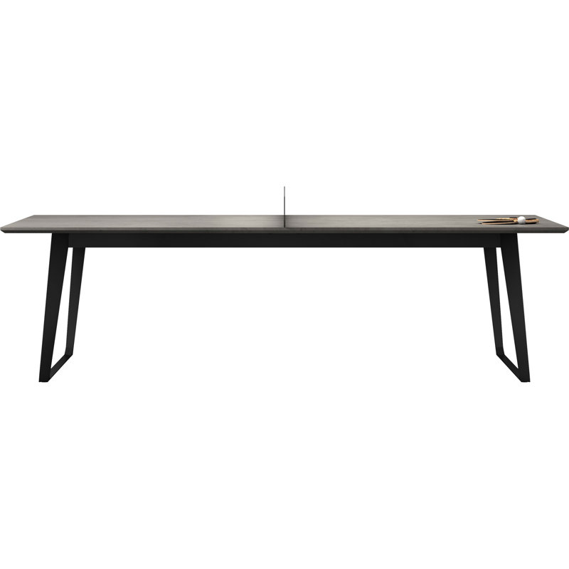 Taneli Indoor/Outdoor Table Tennis Table with Paddles, Gray Concrete