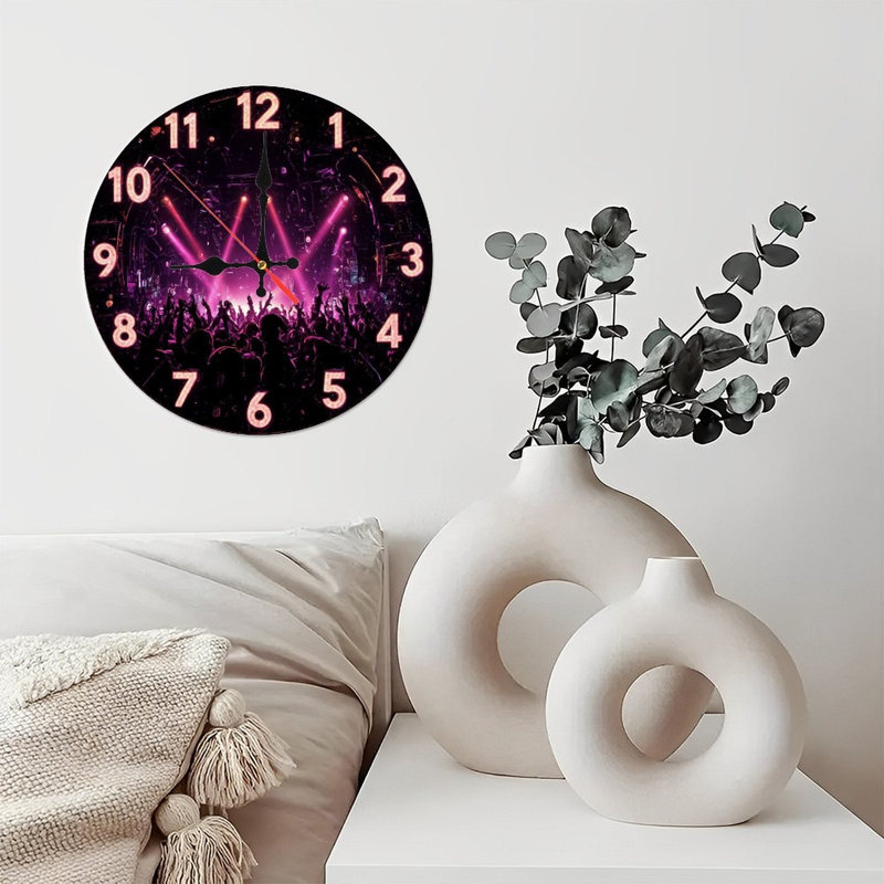 Concert Clock With Party Crowd