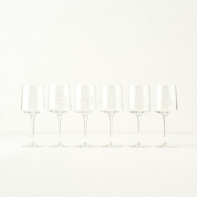 Verre à vin à motif floral exclusif (ensemble de 6)