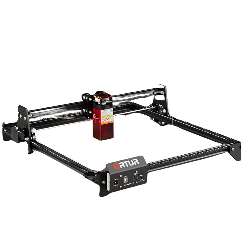 Machine de découpe laser Ortur Laser Master 2 L2 5W 5 W - Zone de travail de 390 x 410 mm - Buse d'assistance pneumatique intégrée et commande 32-bit - Pour pin, acrylique et cuir