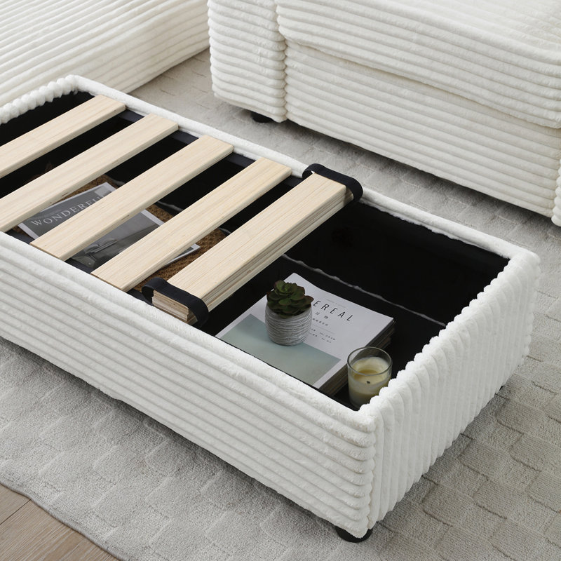Causeuse avec repose-pieds, Beige
