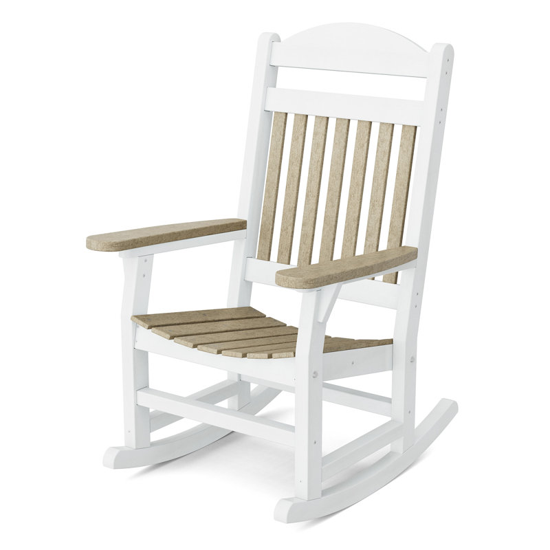 Chaise berçante Heritage, Bois patiné / blanc