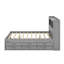 Lit plateforme double avec lit gigogne, tiroirs et port USB-411306441