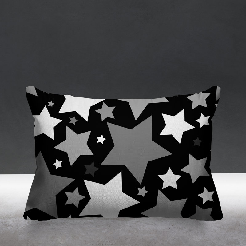 Coussin décoratif intérieur / extérieur Christmas Stars, Noir
