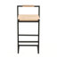 Set of 2 Bar Stools with Back, Woven Counter Height Dining Chairs for Kitchen and Home Decor-1891103742