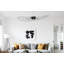 Lustre rétro 1 lumière avec chapeau en tissu noir mat-1451948645