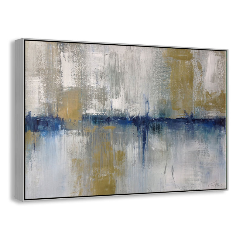 Horizon In The Mist " Horizon In The Mist " Painting Print, Silver, 41" H x 61" W x 2" D