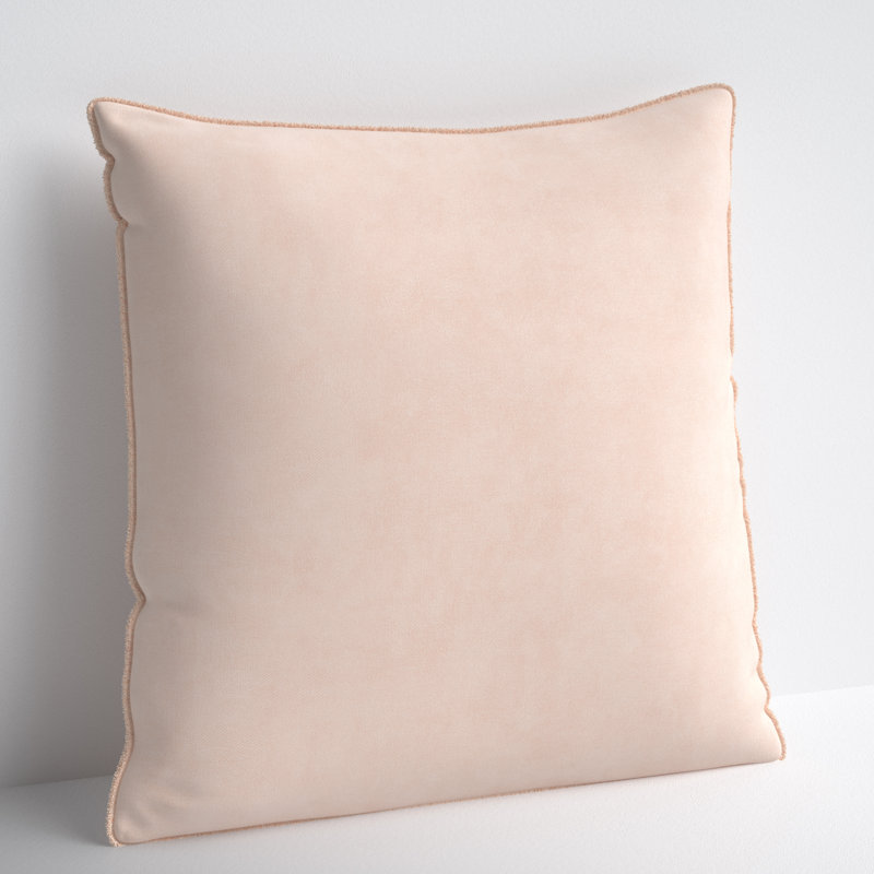 Housse et insert de coussin carré en coton Kam, Duvet, Rose clair