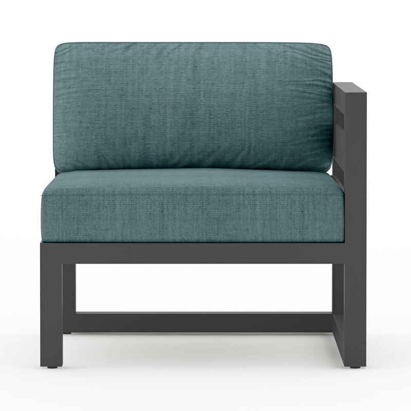 Avion Patio Chair with Sunbrella Cushions, Slate, Cast Lagoon Sunbrella® Plainweave