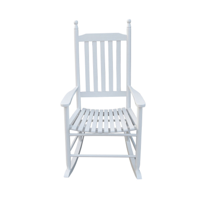 Chaise berçante en bois, sans passe-partout, Blanc