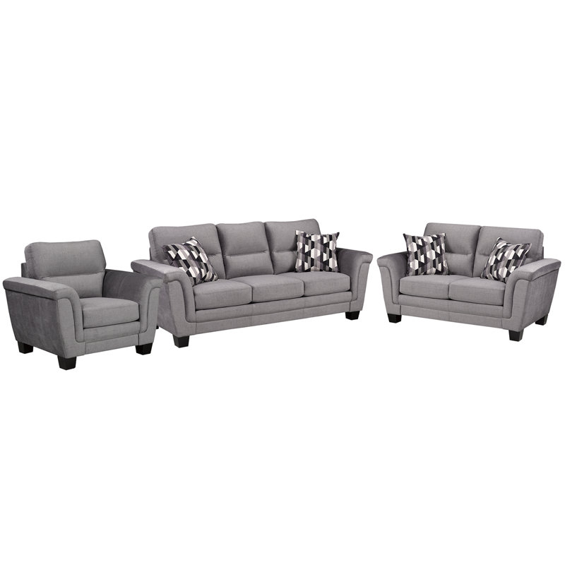 Canapé et causeuse en tissu Beeston, gris, Gris
